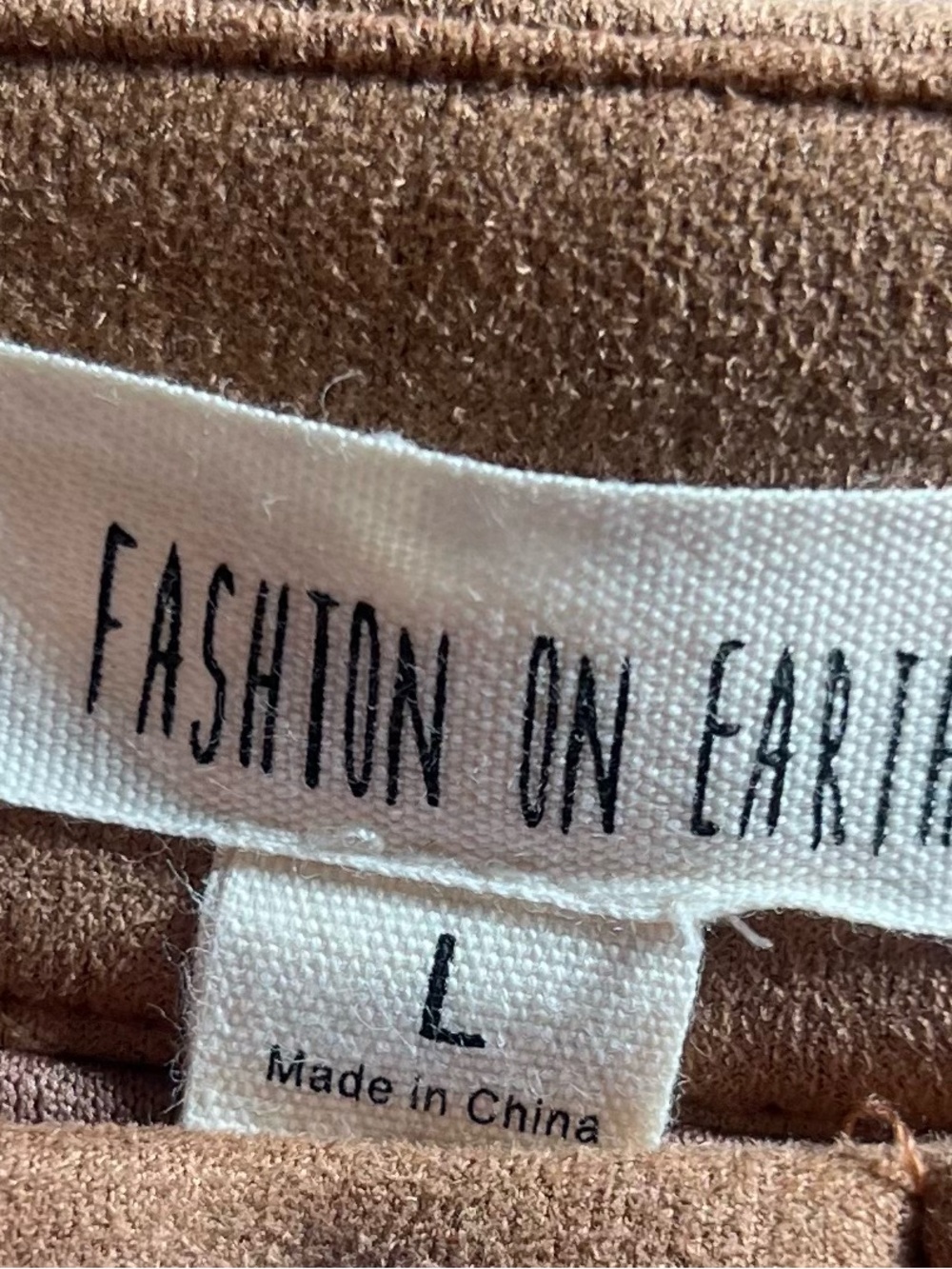 Button-Front Tan Mini Skirt with Patch Pockets - Picture 3 of 5